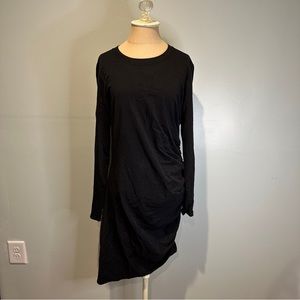 Veronica Beard Jeans Jaelyn Black Long Sleeve Ruched Dress